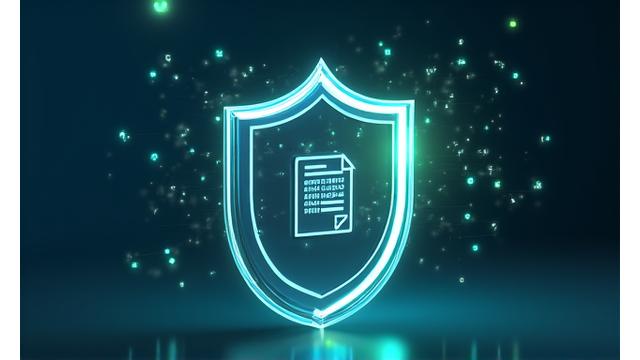 Representación de la confianza en el manejo de datos, con íconos de seguridad y escudo.