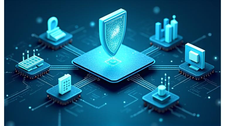 Iconos de software de contabilidad como SAP, Oracle, QuickBooks y ContPAQi con flechas indicando una transferencia de datos fluida.